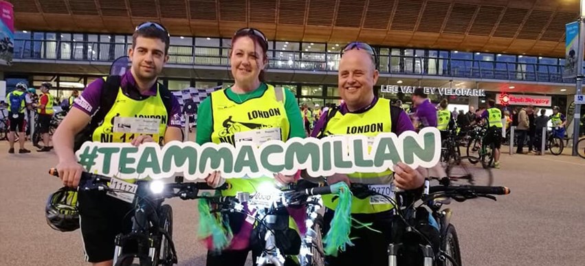 Cambian peddles to success completing the London Night Ride for Macmillan Cancer image