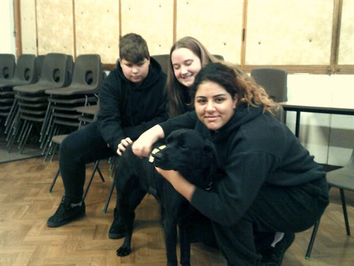 Students With Sniffer Dog