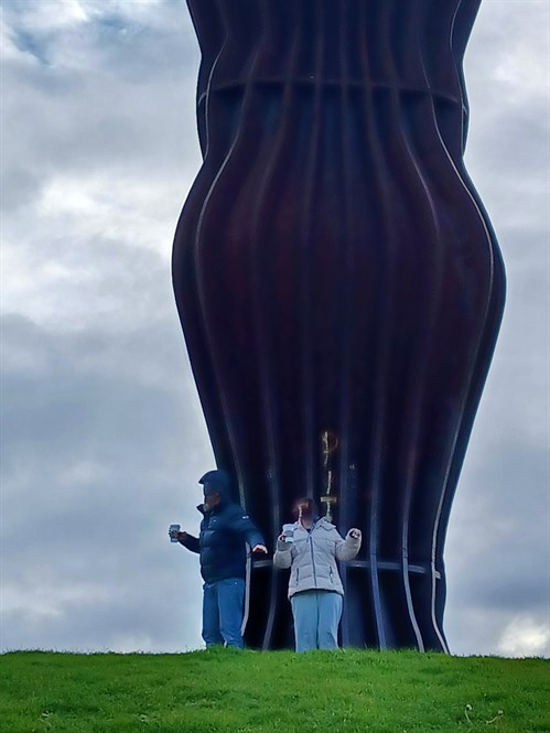 Students By The Angel Of The North