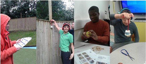 Students With Bird Feeders