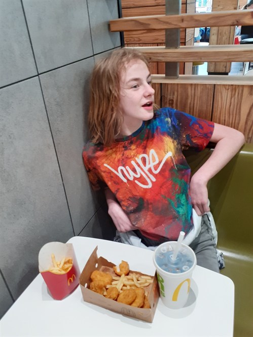 Student Eating Mcdonalds