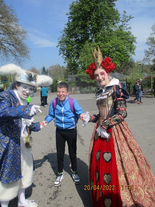 Student Smiling With Characters