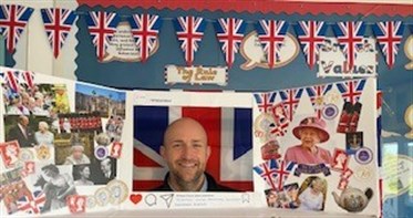 Jubilee Head Teacher With Social Media Photo Board