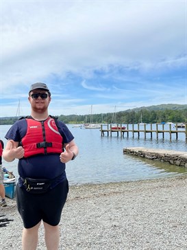 Canoe Camp Male Student Before Heading On Trip