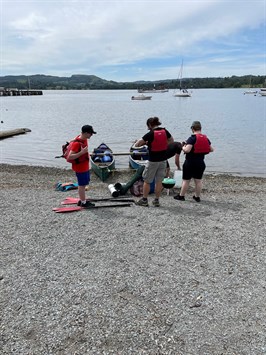 Canoe Camp Students And Staff Setting Up