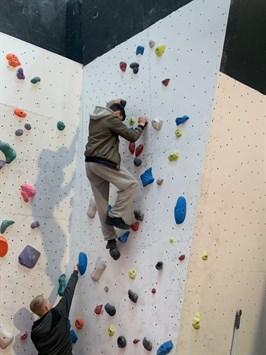 Sunderland Climbing Wall Student Climbing