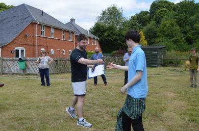 Fun Run Student Receiving Award