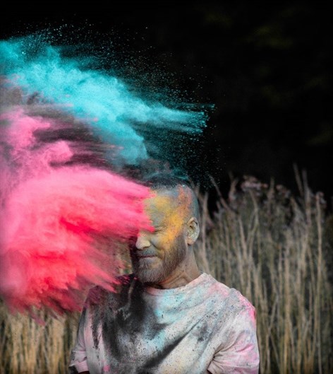 Grateley Staff Member Being Photographed For Paint Powder Activity