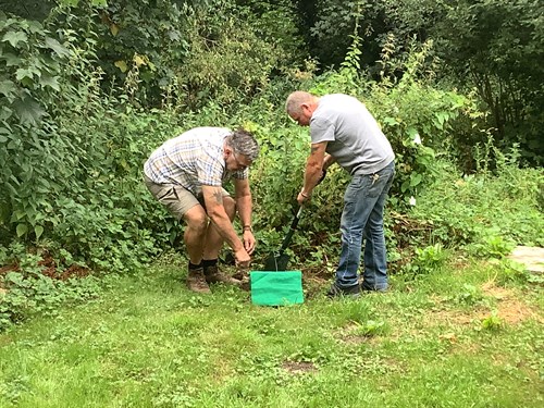 Pengwern Memorial Tree Being Put Into Place By Staff