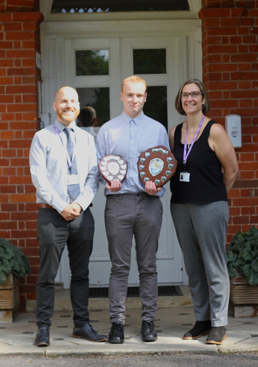 Declan A Student Standing Next To A Teacher And The Principal At Grateley House School