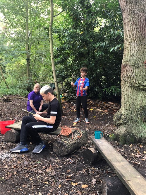 Students In Forest