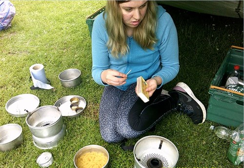 Student Preparing Camp Food