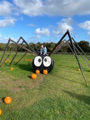 Student On Large Spider