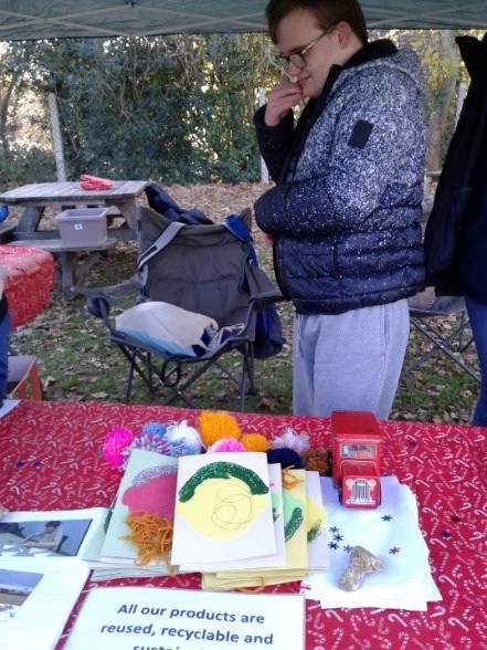 Student At Christmas Stall