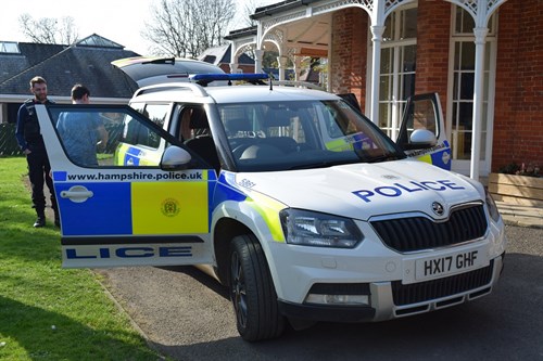 Grateley School Students Look Around A Police Car