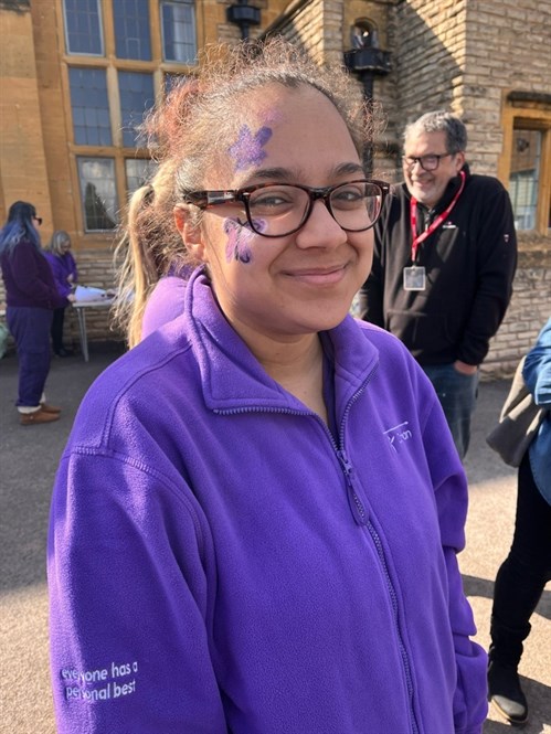 Stafr With Face Painted Flowers