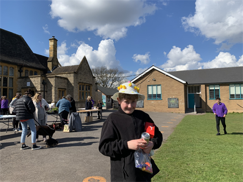 Student Wearing Easter Hat