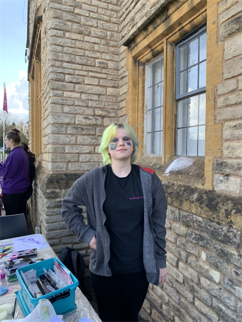 Student With Butterfly Face Paint