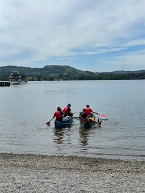 Canoe Camp Students Starting Journey