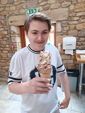 Exam Season Treat Student With Large Ice Cream