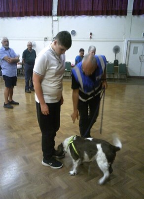 Dog Handling Student Testing Sniffer Dog