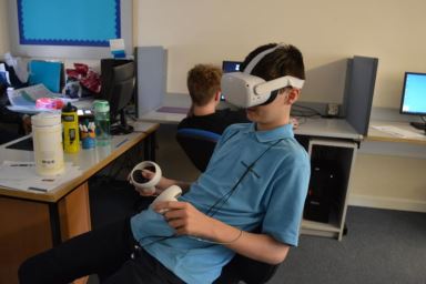 IVRAP Project Young Male Using VR Headset To Learn