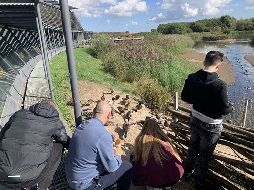 Beverley Humber Flood Plain Trip Students And Staff Feeding The Ducks