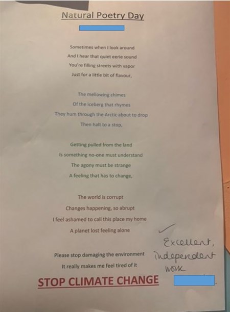 Students Poem Natural Poetry Day