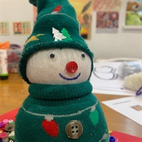 Upcycled Sock Snowman