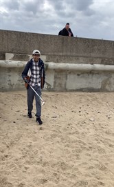 Litter Picking On Beach
