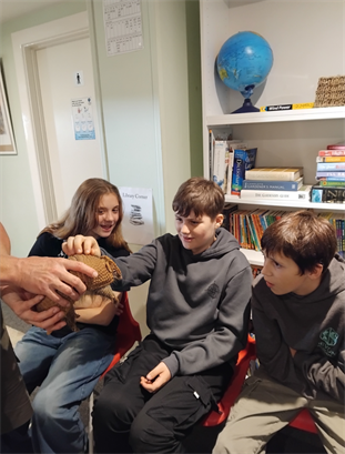 Young People Meeting New Animal